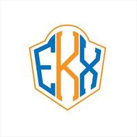 EKX abstract monogram shield logo design on white background. EKX creative initials letter logo. vector