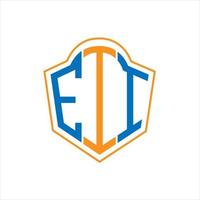 EII abstract monogram shield logo design on white background. EII creative initials letter logo. vector