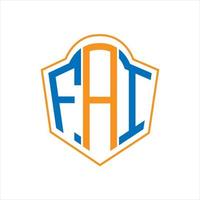 FAI abstract monogram shield logo design on white background. FAI creative initials letter logo. vector
