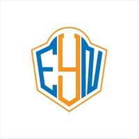 EYN abstract monogram shield logo design on white background. EYN creative initials letter logo. vector