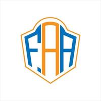FAA abstract monogram shield logo design on white background. FAA creative initials letter logo. vector