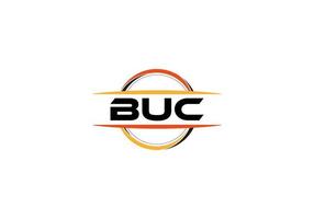 BUC letter royalty mandala shape logo. BUC brush art logo. BUC logo for a company, business, and commercial use. vector