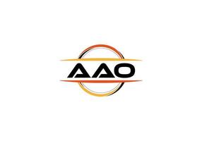 AAO letter royalty mandala shape logo. AAO brush art logo. AAO logo for a company, business, and commercial use. vector