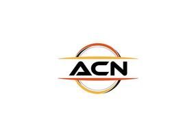 ACN letter royalty mandala shape logo. ACN brush art logo. ACN logo for a company, business, and commercial use. vector