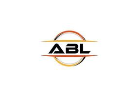 ABL letter royalty mandala shape logo. ABL brush art logo. ABL logo for a company, business, and commercial use. vector