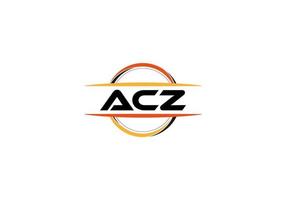 ACZ letter royalty mandala shape logo. ACZ brush art logo. ACZ logo for a company, business, and commercial use. vector