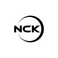 nck letra logo diseño en ilustración. vector logo, caligrafía diseños para logo, póster, invitación, etc.