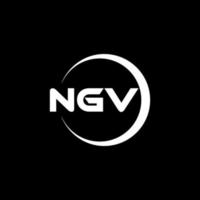 NGV letter logo design in illustration. Vector logo, calligraphy designs for logo, Poster, Invitation, etc.