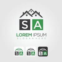 Real estate agency name SA letter logo design, Vector illustration