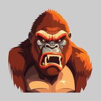 Vector Art Illustrations of an angry gorilla face, Character face design