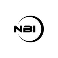 NBI letter logo design in illustration. Vector logo, calligraphy designs for logo, Poster, Invitation, etc.