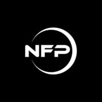 NFP letter logo design in illustration. Vector logo, calligraphy designs for logo, Poster, Invitation, etc.