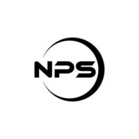 NPS letter logo design in illustration. Vector logo, calligraphy designs for logo, Poster, Invitation, etc.