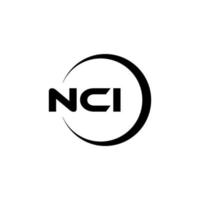 NCI letter logo design in illustration. Vector logo, calligraphy designs for logo, Poster, Invitation, etc.