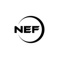 NEF letter logo design in illustration. Vector logo, calligraphy designs for logo, Poster, Invitation, etc.