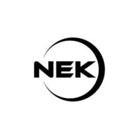 NEK letter logo design in illustration. Vector logo, calligraphy designs for logo, Poster, Invitation, etc.