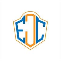 ejc resumen monograma proteger logo diseño en blanco antecedentes. ejc creativo iniciales letra logo. vector