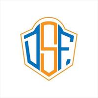 DSF abstract monogram shield logo design on white background. DSF creative initials letter logo. vector
