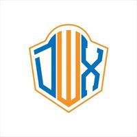 dwx resumen monograma proteger logo diseño en blanco antecedentes. dwx creativo iniciales letra logo. vector