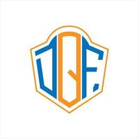 DQF abstract monogram shield logo design on white background. DQF creative initials letter logo. vector