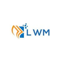 LWM creative initials Growth graph letter logo concept. LWM business finance logo design.LWM credit repair accounting logo design on WHITE background. LWM creative initials Growth graph letter vector