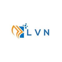 LVN credit repair accounting logo design on WHITE background. LVN creative initials Growth graph letter logo concept. LVN business finance logo design. vector