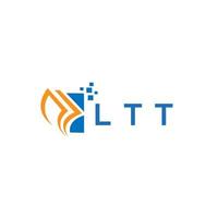 LTT credit repair accounting logo design on WHITE background. LTT creative initials Growth graph letter logo concept. LTT business finance logo design. vector