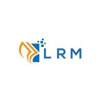 LRM creative initials Growth graph letter logo concept. LRM business finance logo design.LRM credit repair accounting logo design on WHITE background. LRM creative initials Growth graph letter vector