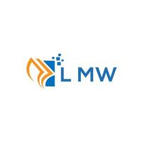 LMW credit repair accounting logo design on WHITE background. LMW creative initials Growth graph letter logo concept. LMW business finance logo design. vector