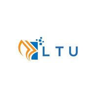 LTU credit repair accounting logo design on WHITE background. LTU creative initials Growth graph letter logo concept. LTU business finance logo design. vector