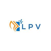 LPV credit repair accounting logo design on WHITE background. LPV creative initials Growth graph letter logo concept. LPV business finance logo design. vector