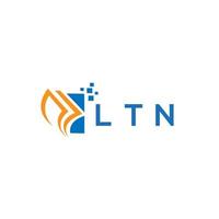 LTN credit repair accounting logo design on WHITE background. LTN creative initials Growth graph letter logo concept. LTN business finance logo design. vector