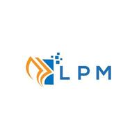 LPM credit repair accounting logo design on WHITE background. LPM creative initials Growth graph letter logo concept. LPM business finance logo design. vector