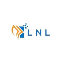 LNL credit repair accounting logo design on WHITE background. LNL creative initials Growth graph letter logo concept. LNL business finance logo design. vector