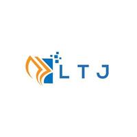 LTJ credit repair accounting logo design on WHITE background. LTJ creative initials Growth graph letter logo concept. LTJ business finance logo design. vector