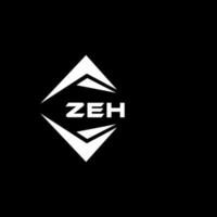 ZEH abstract monogram shield logo design on black background. ZEH creative initials letter logo. vector