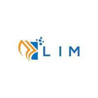 LIM credit repair accounting logo design on WHITE background. LIM creative initials Growth graph letter logo concept. LIM business finance logo design. vector