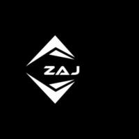 ZAJ abstract monogram shield logo design on black background. ZAJ creative initials letter logo. vector
