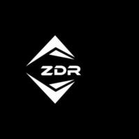 ZDR abstract monogram shield logo design on black background. ZDR creative initials letter logo. vector