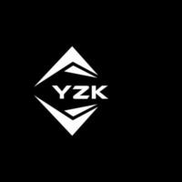 YZK abstract monogram shield logo design on black background. YZK creative initials letter logo. vector
