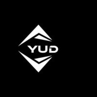 YUD abstract monogram shield logo design on black background. YUD creative initials letter logo. vector