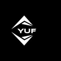 YUF abstract monogram shield logo design on black background. YUF creative initials letter logo. vector