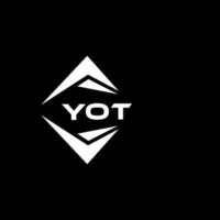 YOT abstract monogram shield logo design on black background. YOT creative initials letter logo. vector