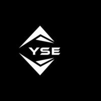 YSE abstract monogram shield logo design on black background. YSE creative initials letter logo. vector