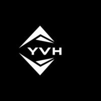 YVH abstract monogram shield logo design on black background. YVH creative initials letter logo. vector