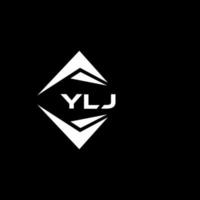YLJ abstract monogram shield logo design on black background. YLJ creative initials letter logo. vector