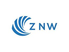 znw letra logo diseño en blanco antecedentes. znw creativo circulo letra logo concepto. znw letra diseño. vector