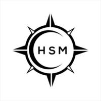 hsm resumen tecnología circulo ajuste logo diseño en blanco antecedentes. hsm creativo iniciales letra logo. vector