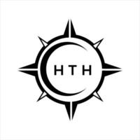 hth resumen tecnología circulo ajuste logo diseño en blanco antecedentes. hth creativo iniciales letra logo. vector