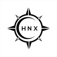 hnx resumen tecnología circulo ajuste logo diseño en blanco antecedentes. hnx creativo iniciales letra logo. vector
